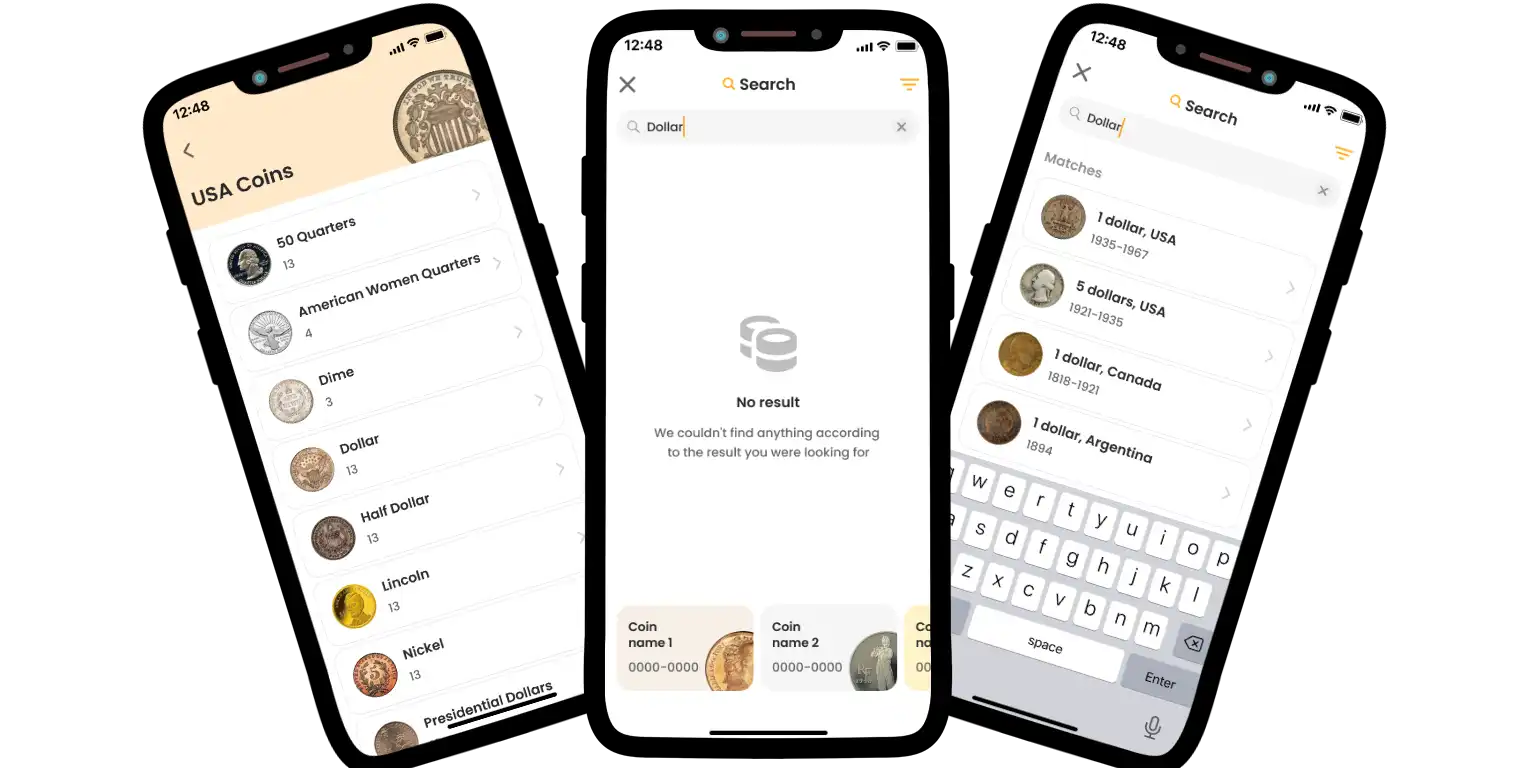 Showing Coin ID Scanner interface.